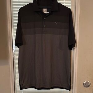 Callaway Black and Gray Polo Shirt Two-Tone Design
